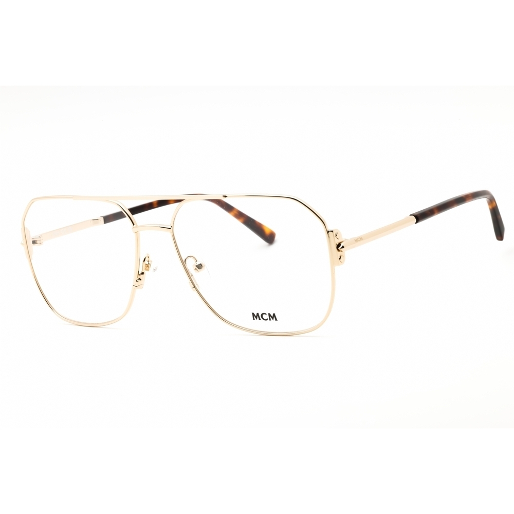 MCM MW5007 Eyeglasses Shiny Pale Gold Metal Rectangle